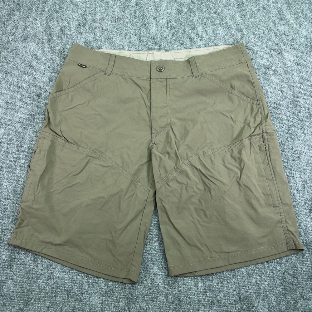 Kuhl Renegade Shorts Mens 36x11 Green Nylon Stretch Hiking Cargo Outdoors 5121